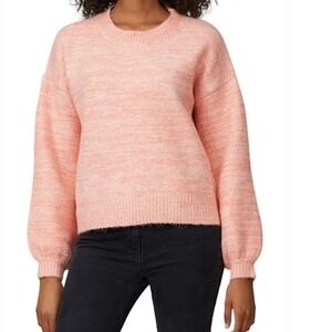 MINKPINK‎ Women's Vera Knit Sweater Pink Crew Neck Balloon Sleeve Pullover XS
